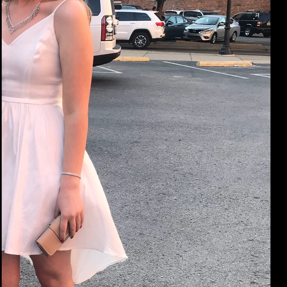 WHITE HIGH LOW  DRESS